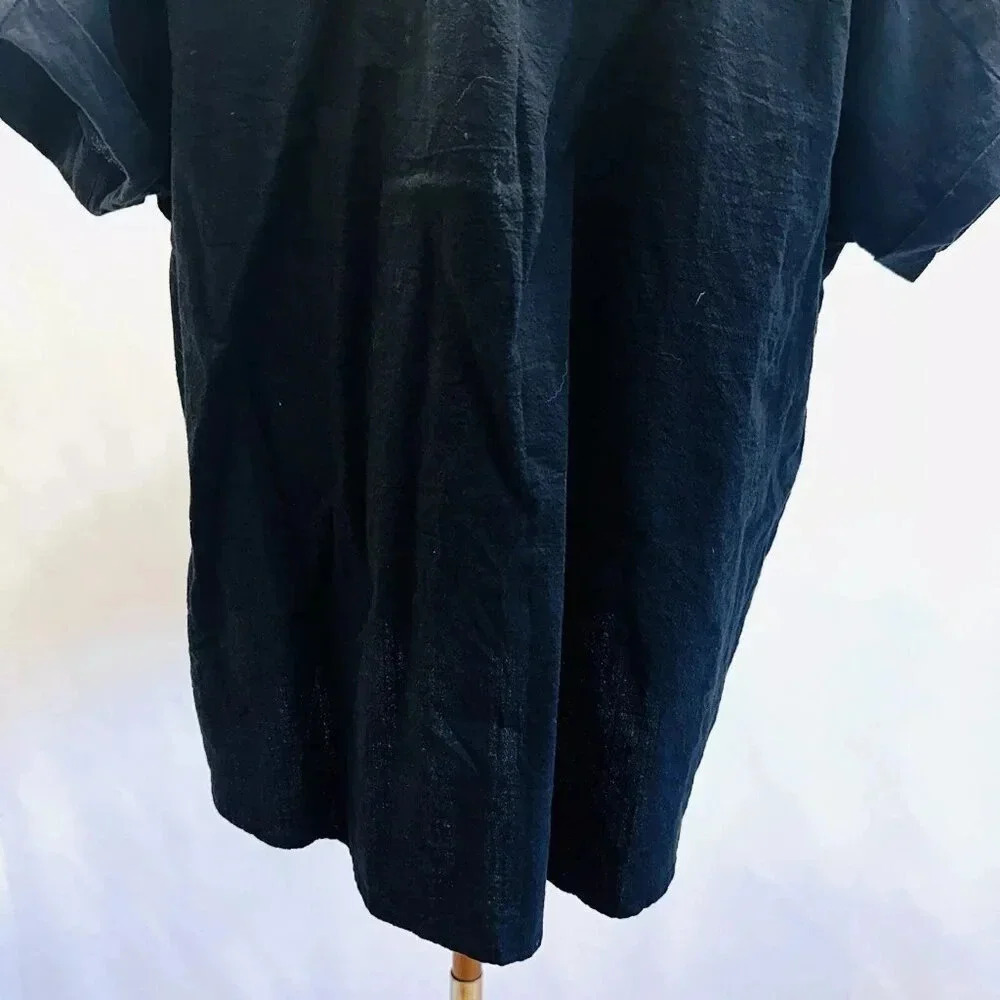 ZEAGOO Women Short Sleeve Button Down Collared Black 100% Cotton Shirt Size XXL - Picture 11 of 13